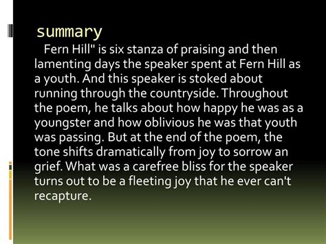 fern hill dylan thomas meaning